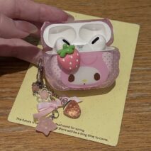 Kawaii My Melody Strawberry AirPods Earphone Case With Charm - view 3