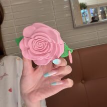 Cute Pink Rose Earphone AirPods Case - Image 4