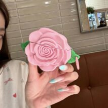 Cute Pink Rose Earphone AirPods Case - Image 9