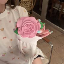 Cute Pink Rose Earphone AirPods Case - Image 3