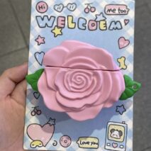 Cute Pink Rose Earphone AirPods Case
