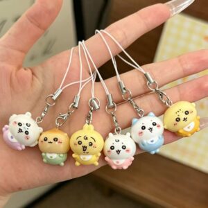 Cute Baby Chiikawa Phone Charm Keychain Set