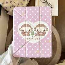 Cute Monkey Heart Polka Dot iPad Case - view 3
