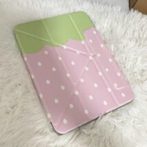 Cute Strawberry Polka Dot Magnetic iPad Case - Image 8