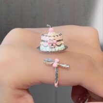 Kawaii Cake Puppy Openable Rotating Ring - Image 6