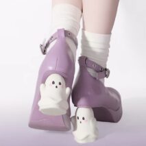 Y2K Halloween Ghost High Heels Mary Jane Shoes - Image 3