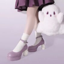 Y2K Halloween Ghost High Heels Mary Jane Shoes - Image 4
