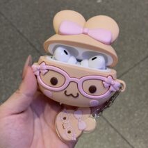 Kawaii Cinnamoroll 3D Ear Glasses AirPods Case With Charm - Image 11