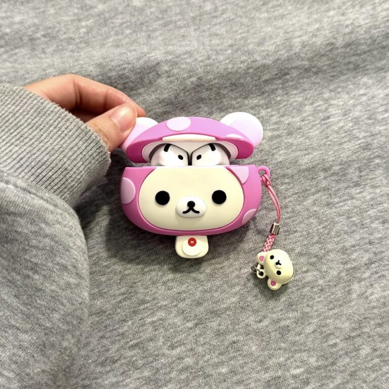 Pink Korilakkuma Mushroom AirPods Case with Charm - view 6