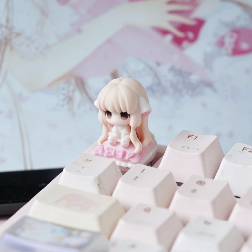 Cute Anime Girl Mechanical Keyboard Cap Resin Keycap - view 5