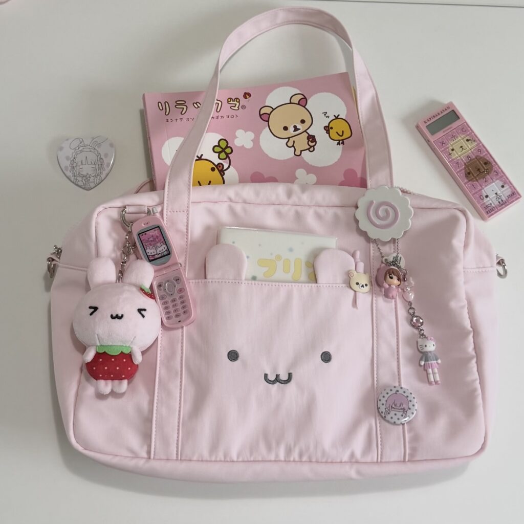 Kawaii Pink Bunny Face Kpop Ita Tote Bag - view 10