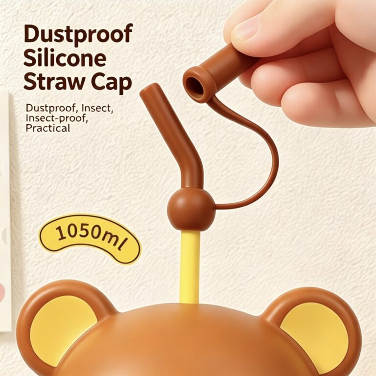 Kawaii Rilakkuma Glass Tumbler 1050ml | Borosilicate Mug with Straw - view 2