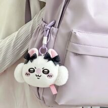 Kawaii Chiikawa Bowknot Plush Keychain - Image 9