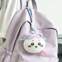 Kawaii Chiikawa Bowknot Plush Keychain - Image 5
