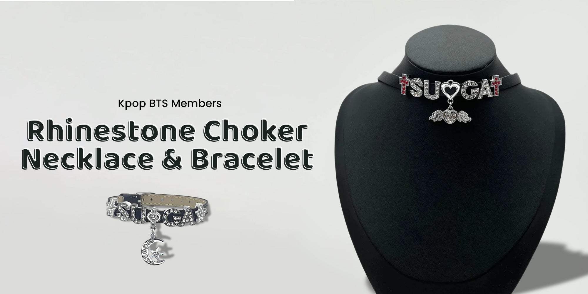 K-pop Fans Gift Guide: Accessories They’ll Actually Love Kpop BTS Members Rhinestone Choker Necklace & Bracelet