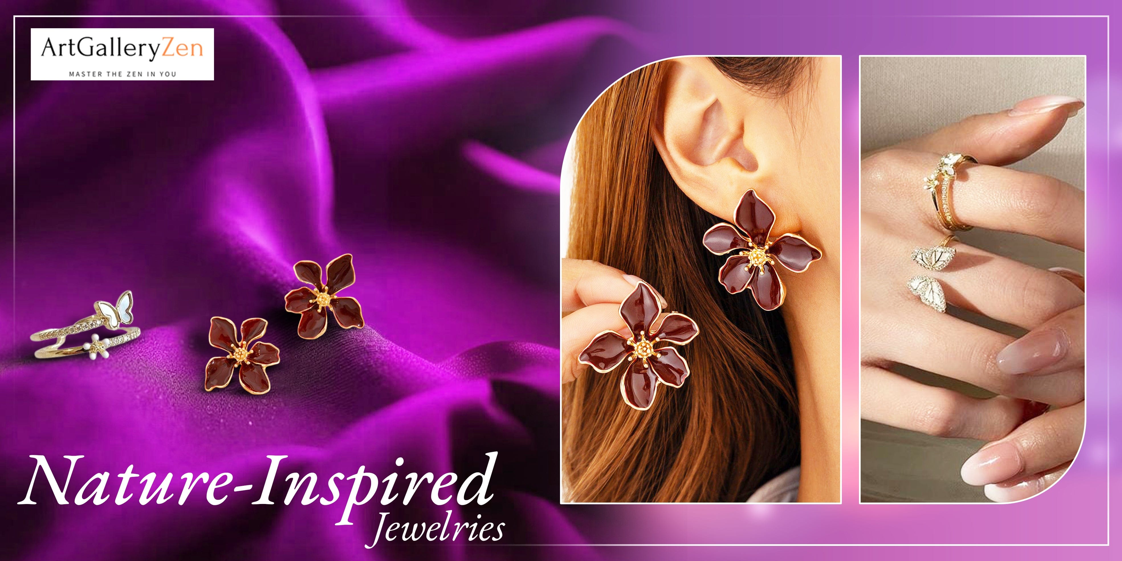 Embrace Extravagance: A Dive into Exaggerated Jewelry Trends Enamel Butterfly Flower Open Ring Set